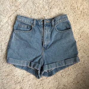 American Apparel high-waisted denim shorts 27